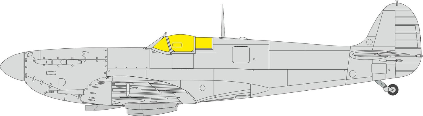 Eduard EDEX1111 1:48 Supermarine Spitfire Mk.II TFace canopy frame paint mask