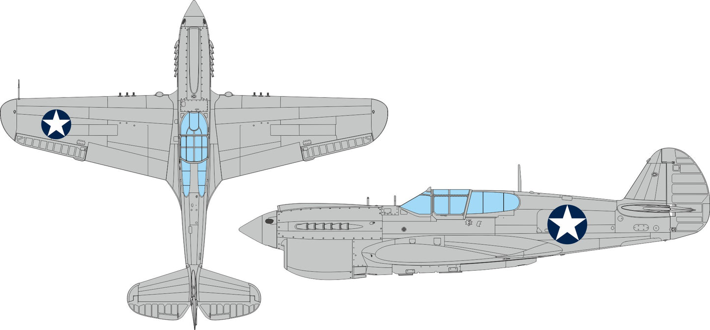 Eduard EDEX1120 Curtiss P-40E Warhawk US national insignia circular 1:48