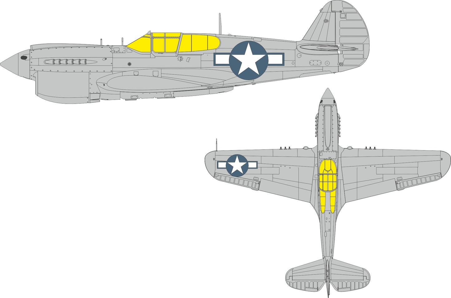 Eduard EDEX1134 Curtiss P-40N Warhawk US national insignia 1:48
