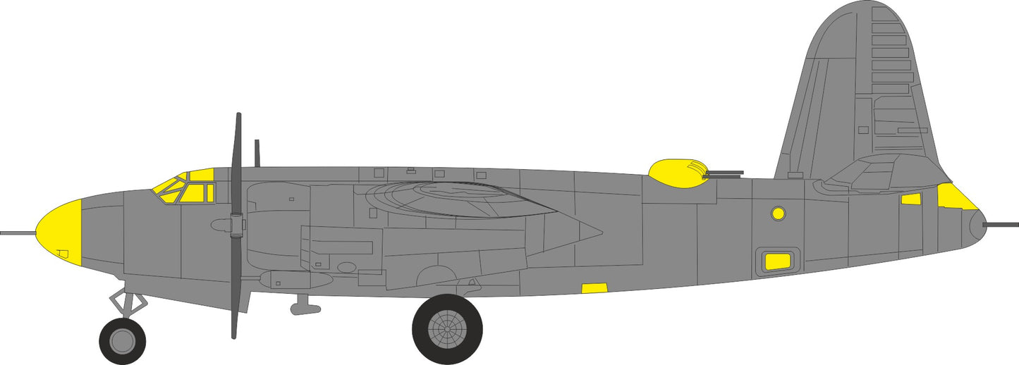 Eduard EDEX1137 1:48 Martin B-26F Marauder TFace canopy frame paint mask