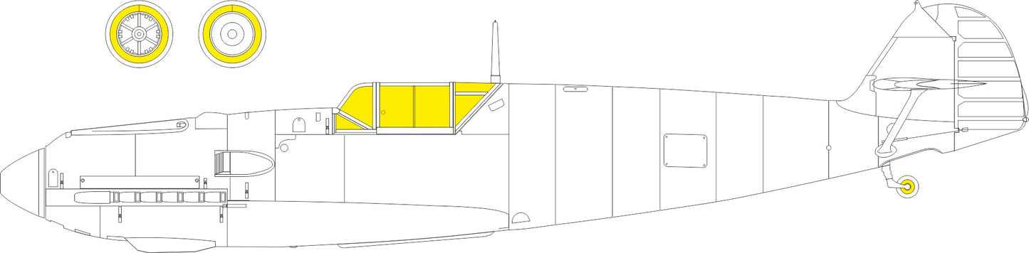 Eduard EDEX1141 1:48 Messerschmitt Bf-109E-4/7 TFace canopy frame paint mask