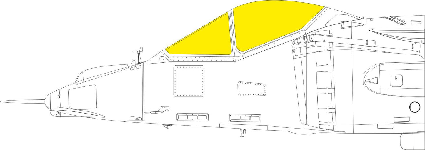 Eduard EDEX770 1:48 BAe Harrier GR.1/Gr.3 wheels and canopy frame paint mask