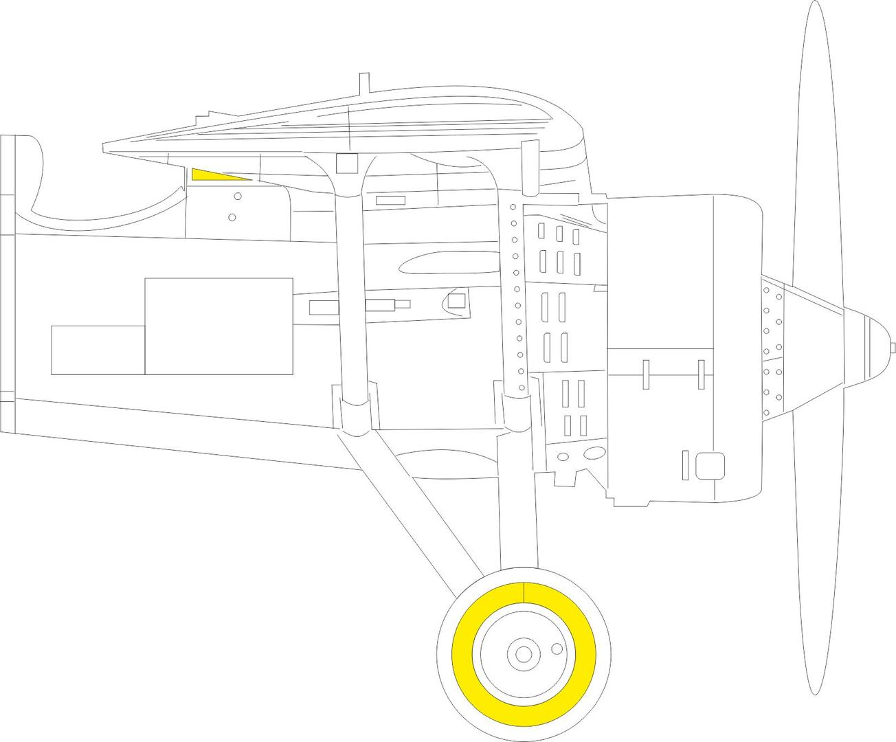 Eduard EDEX772 1:48 PZL P.11c wheels and canopy frame paint mask