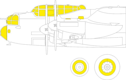 Eduard EDEX792 1:48 Avro Lancaster B Mk.I wheels and canopy frame paint mask
