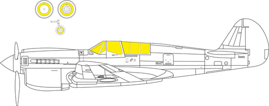 Eduard EDEX817 1:48 Curtiss P-40N Warhawk wheels and canopy frame paint mask