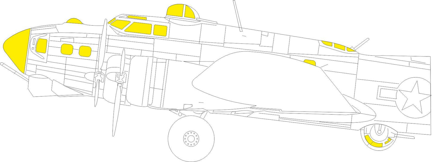 Eduard EDEX822 1:48 Boeing B-17G Flying Fortress TFace canopy frame paint mask