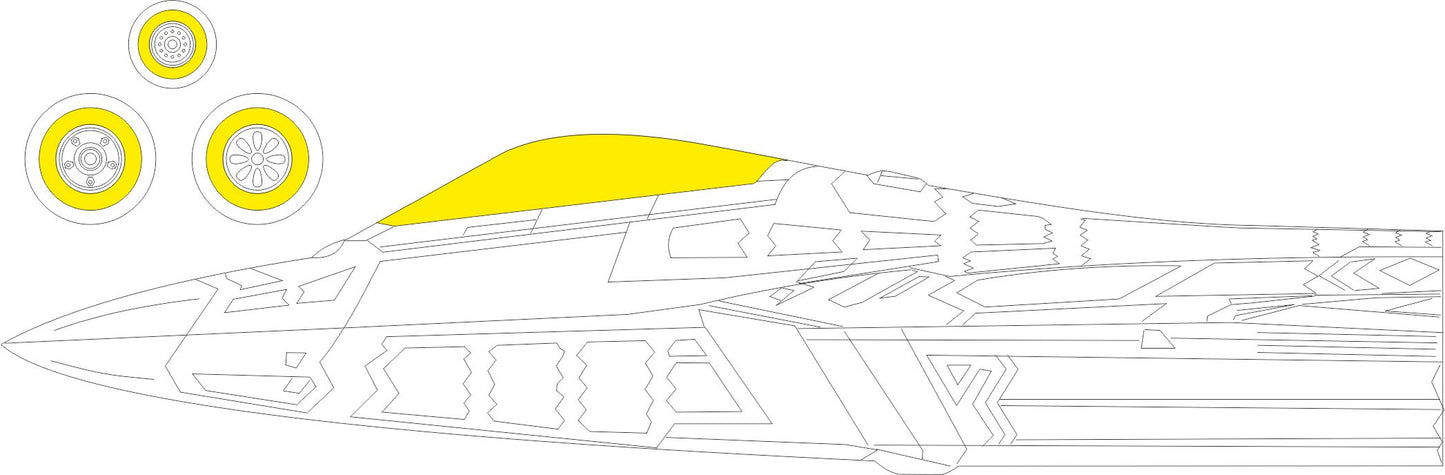 Eduard EDEX853 1:48 Lockheed-Martin F-22A TFace canopy frame paint mask