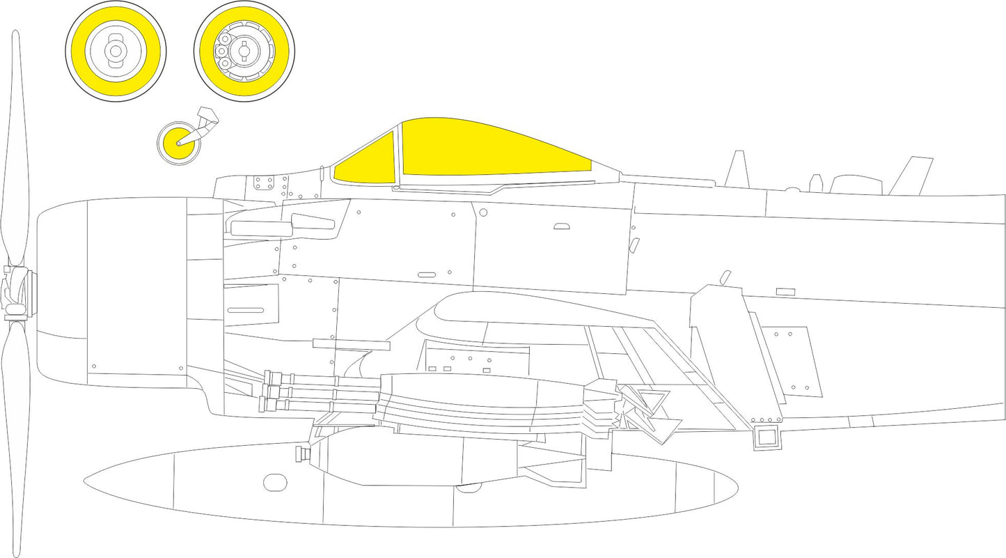 Eduard EDEX867 1:48 Douglas A-1H Skyraider TFace canopy frame paint mask