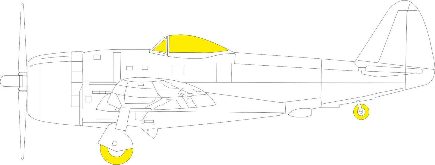 Eduard EDEX882 1:48 P-47D Thunderbolt Bubbletop TFace Mask