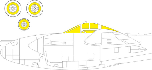 Eduard EDEX884 1:48 Lockheed P-38J Lightning TFace canopy frame paint mask