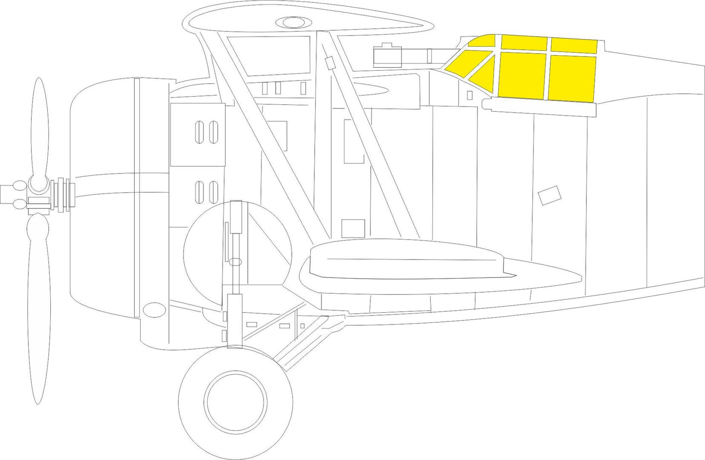Eduard EDEX891 1:48 Grumman F3F-2 canopy frame paint mask