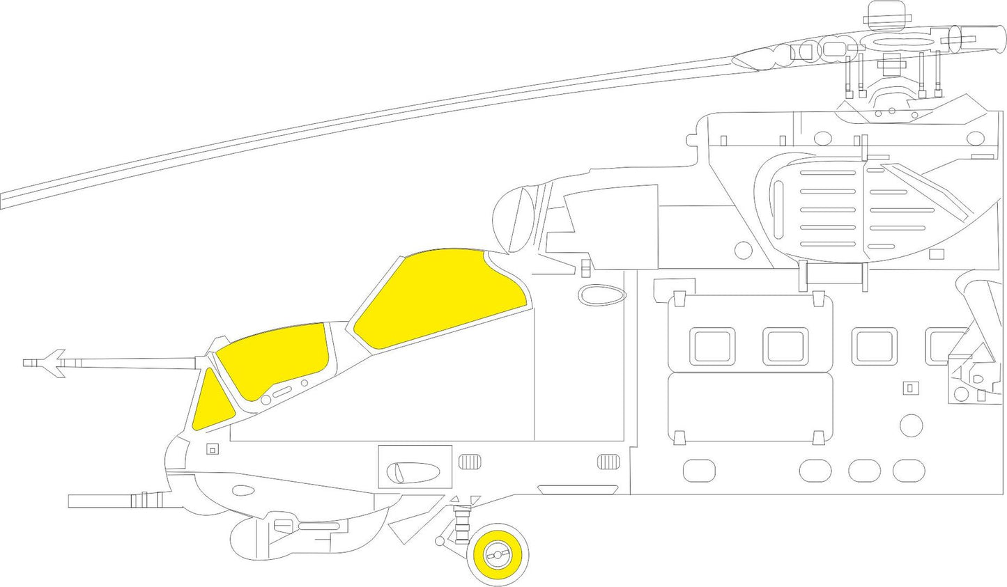 Eduard EDEX895 1:48 MiL Mi-35M canopy frame paint mask