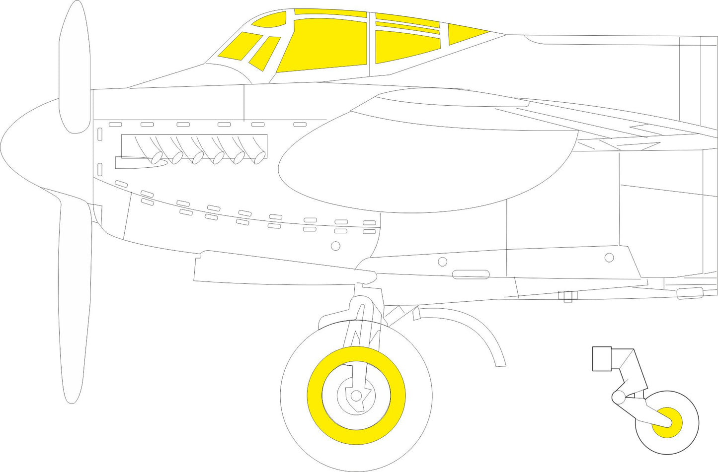 Eduard EDEX913 1:48 de Havilland Mosquito B Mk.IV TFace canopy frame paint mask
