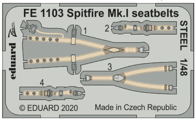 Eduard EDFE1103 Supermarine Spitfire Mk.I seatbelts STEEL 1:48