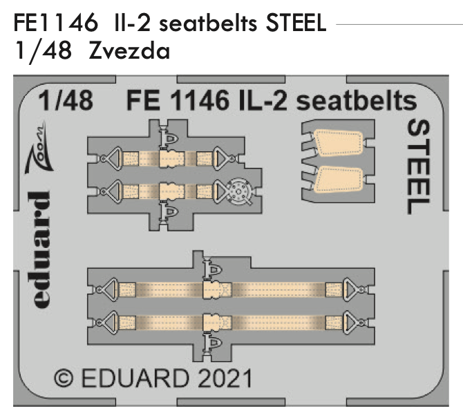 Eduard EDFE1146 1:48 Ilyushin Il-2 Stormovik seatbelts STEEL