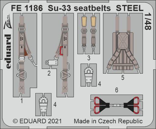Eduard EDFE1186 1:48 Sukhoi Su-33 seatbelts STEEL