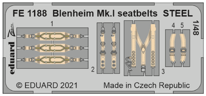 Eduard EDFE1188 1:48 Bristol Blenheim Mk.I seatbelts STEEL