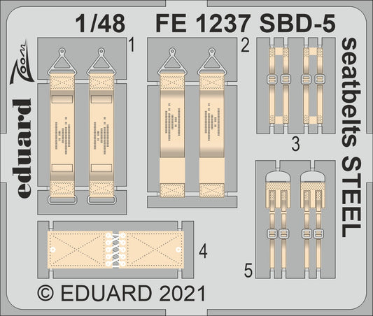 Eduard EDFE1237 1:48 Douglas SBD-5 Dauntless seatbelts STEEL