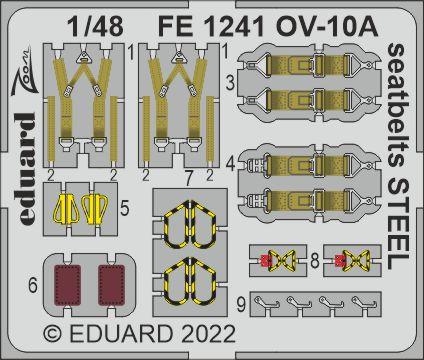 Eduard EDFE1241 1:48 North-American/Rockwell OV-10D Bronco seatbelts STEEL