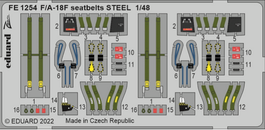 Eduard EDFE1254 1:48 Boeing F/A-18F Hornet seatbelts STEEL