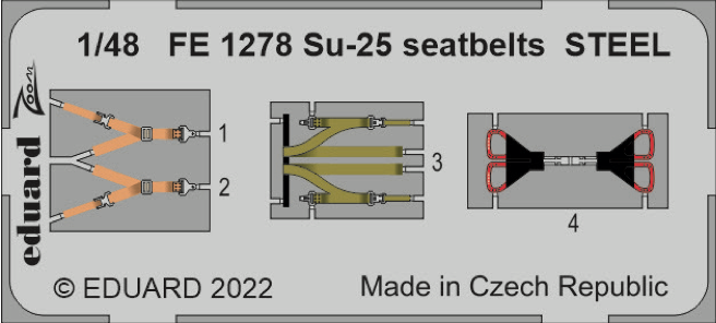 Eduard EDFE1278 1:48 Sukhoi Su-25 seatbelts STEEL
