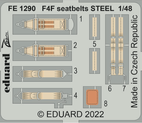 Eduard EDFE1290 1:48 Grumman F4F-3 Wildcat seatbelts STEEL