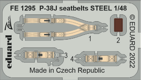 Eduard EDFE1295 1:48 Lockheed P-38J Lightning seatbelts STEEL