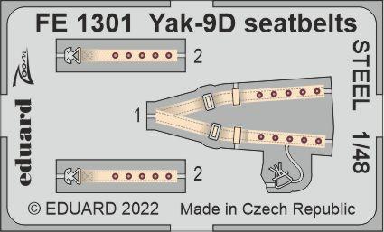 Eduard EDFE1301 1:48 Yakovlev Yak-9D seatbelts STEEL
