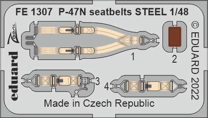 Eduard EDFE1307 1:48 Republic P-47N Thunderbolt seatbelts STEEL
