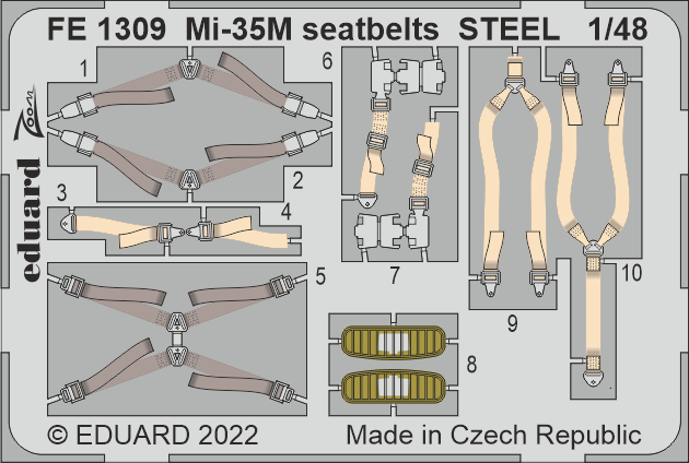 Eduard EDFE1309 1:48 MiL Mi-35M seatbelts STEEL