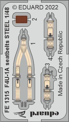 Eduard EDFE1315 1:48 Vought F4U-1A Corsair seatbelts STEEL