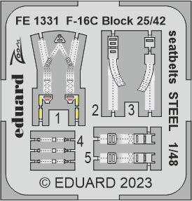 Eduard EDFE1331 1:48 Lockheed-Martin F-16C Block 25/42 seatbelts STEEL