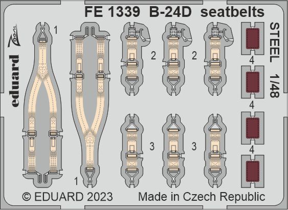Eduard EDFE1339 1:48 Consolidated B-24D Liberator seatbelts STEEL