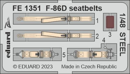 Eduard EDFE1351 1:48 North-American F-86D Sabre seatbelts STEEL