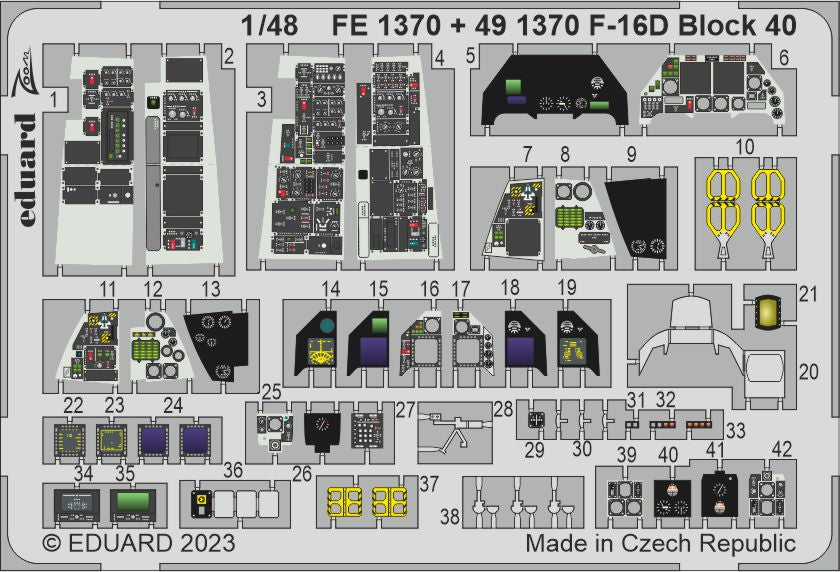 Eduard EDFE1370 1:48 Lockheed-Martin F-16D Block 40