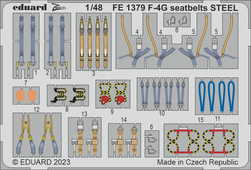 Eduard EDFE1379 McDonnell F-4G Phantom Seatbelts (Meng) 1:48