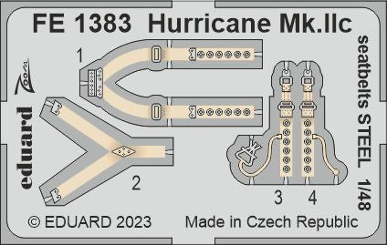 Eduard EDFE1383 1:48 Hawker Hurricane Mk.IIc seatbelts STEEL