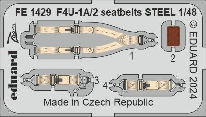 Eduard EDFE1429 1:48 Vought F4U-1A/2 Corsair seatbelts STEEL