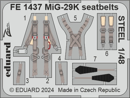 Eduard EDFE1437 Mikoyan MiG-29K seatbelts STEEL 1:48