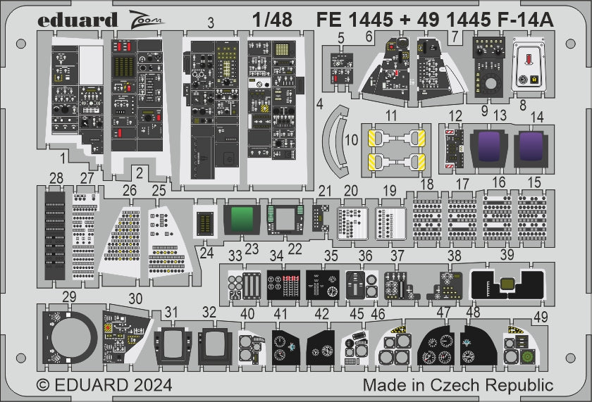 Eduard EDFE1445 1:48 Grumman F-14A Tomcat cockpit details