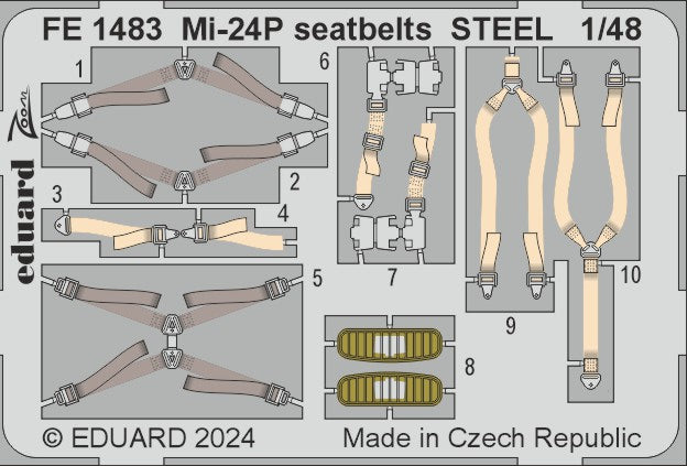 Eduard EDFE1483 Mil Mi-24P seatbelts STEEL 1:48