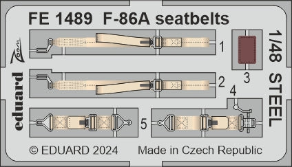 Eduard EDFE1489 North-American F-86A Sabre seatbelts STEEL 1:48