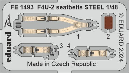 Eduard EDFE1493 Vought F4U-2 Corsair seatbelts STEEL 1:48
