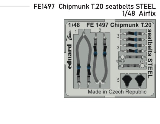 Eduard EDFE1497 de Havilland Chipmunk T.20 seatbelts STEEL 1:48