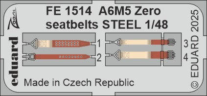 Eduard EDFE1514 Mitsubishi A6M5 Zero seatbelts STEEL 1:48