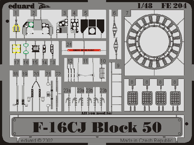 Eduard EDFE204 1:48 F-16CJ Fighting Falcon Block 50 Interior PE