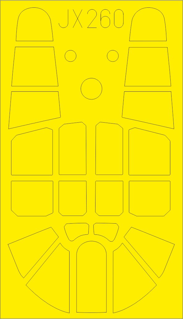 Eduard EDJX260 1:32 Curtiss P-40E Kittyhawk canopy frame paint mask