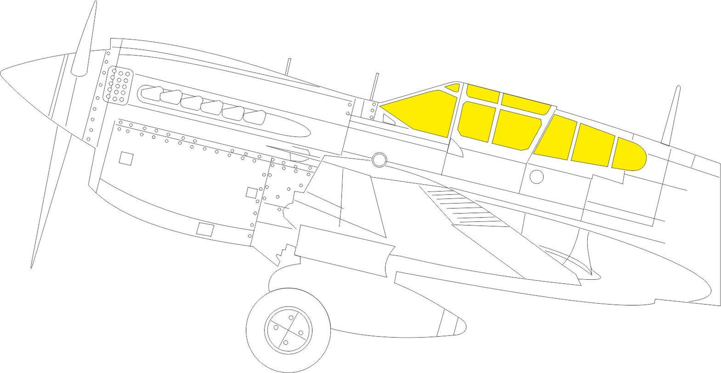 Eduard EDJX275 1:32 Curtiss P-40M canopy frame paint mask