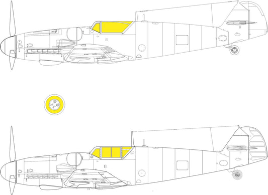 Eduard EDJX292 1:35 Messerschmitt Bf-109G -6 TFace canopy frame paint mask