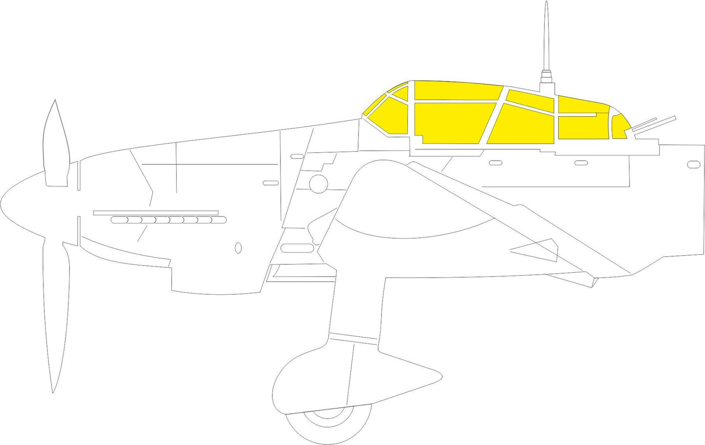 Eduard EDJX296 1:35 Junkers Ju-87G-1/2 'Stuka' TFace canopy frame paint mask